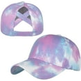 thumbnail image 1 of Baseball Caps for Women, Adjustable Cotton Denim Hat for Bundle Hair Tie, Messy Buns Ponycaps for Daily Wear, 1 of 5