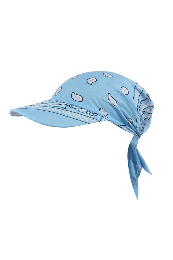 Baseball Caps for Women Utility Hat with Floral Turban Wrap and Towel Style Baseball Cap for Everyday Wear Blue