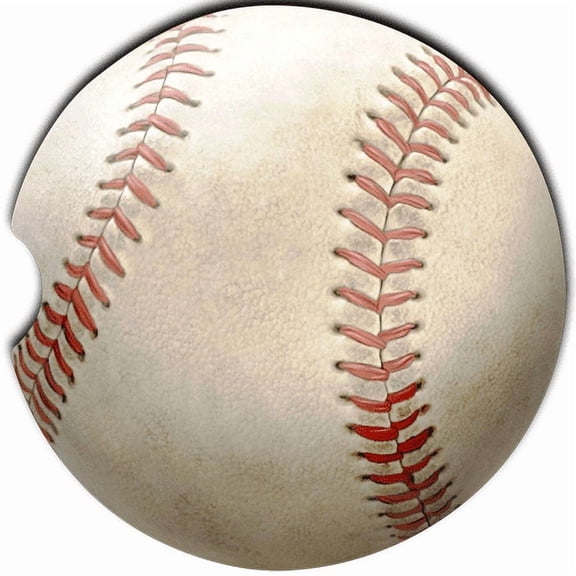 Baseball Car Coaster, Absorbent Stoneware Car Cup Holder Coaster, Set of 2