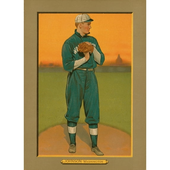 Baseball Card Of Walter Johnson History (18 x 24)