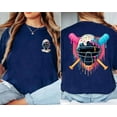 thumbnail image 1 of Baseball Catcher Mask Ice Cream Dripping Baseball 2 Sided T-Shirt, Men's And Women's Graphic Tee 100% Cotton by TBun, Full Sizes S-5XL, 1 of 5