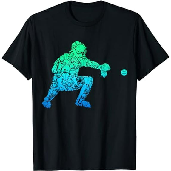 Baseball Catcher Player Youth Men Kids Boys T-Shirt