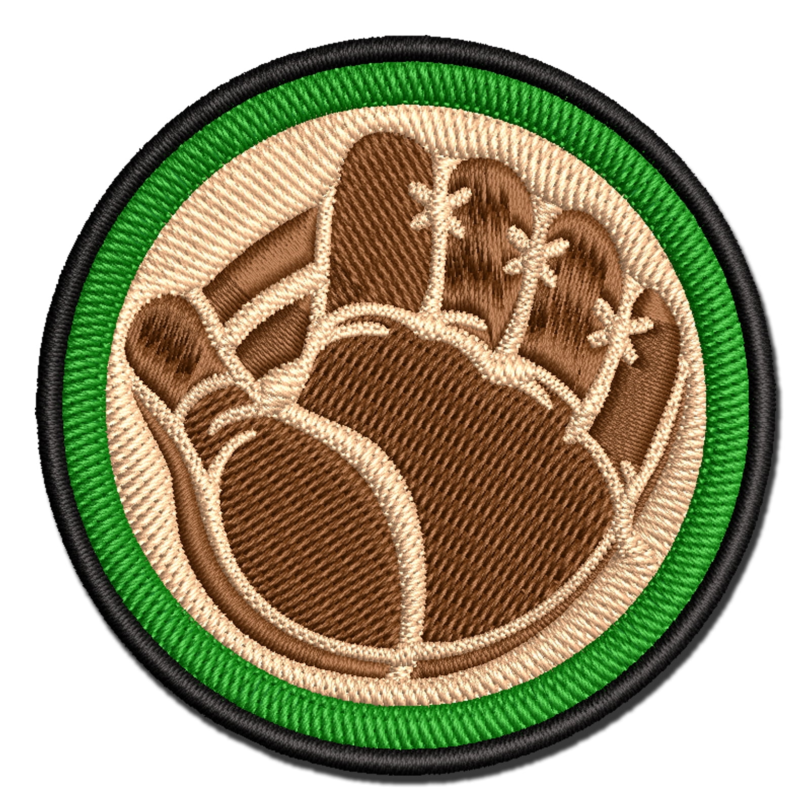Baseball Catchers Mitt Gloves Applique Multi-Color Embroidered Iron-On Patch - 3.5 Inch Large