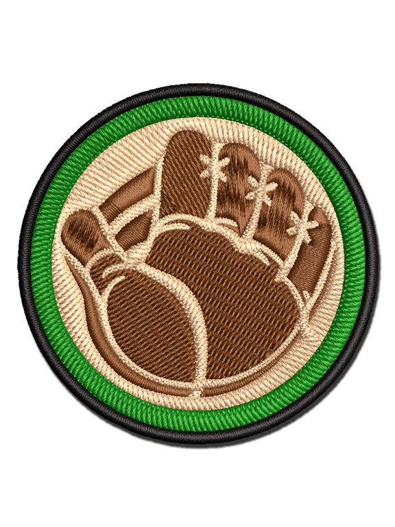 Baseball Catchers Mitt Gloves Applique Multi-Color Embroidered Iron-On Patch - 3.5 Inch Large
