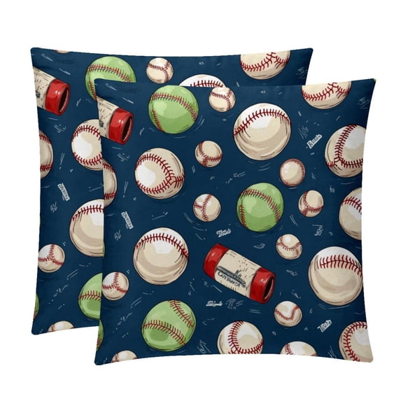 Baseball Chair Pillow Covers Set - Decorative Pillows Covers, Velvet Throw Pillow Cases with Unique Patterns for Home Decor, 16x16, 18x18, 20x20 Inches, 2 Pack - Great for Various Occasions.
