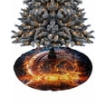 thumbnail image 1 of Baseball Christmas Tree Skirt 36 Inches Large Christmas Skirt Tree, Baseball Flame Modern Abstract Art Tree Skirt Christmas Decorations for Fireplace Party Holidays Indoor Outdoor, 1 of 7