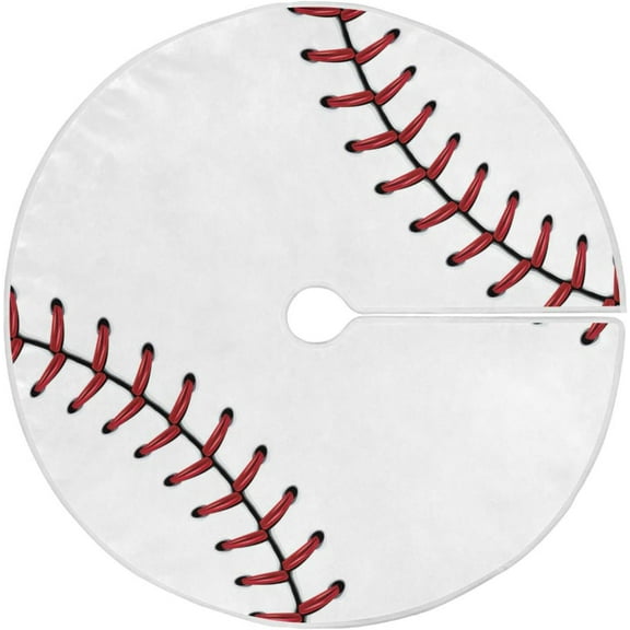 Baseball Christmas Tree Skirt Xmas Tree Mat for Holiday Party Home Decoration, 36 Inch