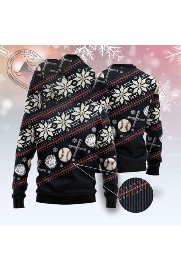 Baseball Christmas Ugly Christmas Sweater, Christmas Sweater, Ugly Sweater, Funny Xmas Sweaters