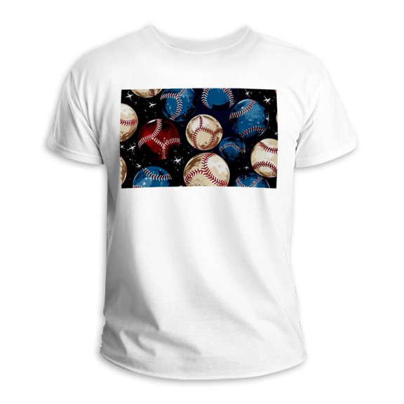 Baseball Classic White 100% Cotton T-Shirt for Men - Comfortable and Breathable Summer Tee - Casual Everyday Wear - Lightweight and Durable Fabric