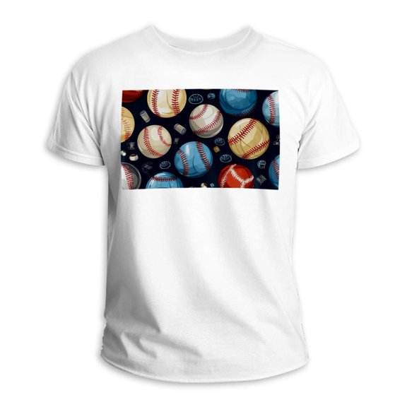 Baseball Classic White Cotton T-Shirt - Men's Casual Comfort Tee for Everyday Wear - 100% Cotton Short Sleeve Shirt for Work or Leisure - Lightweight Breathable Fabric