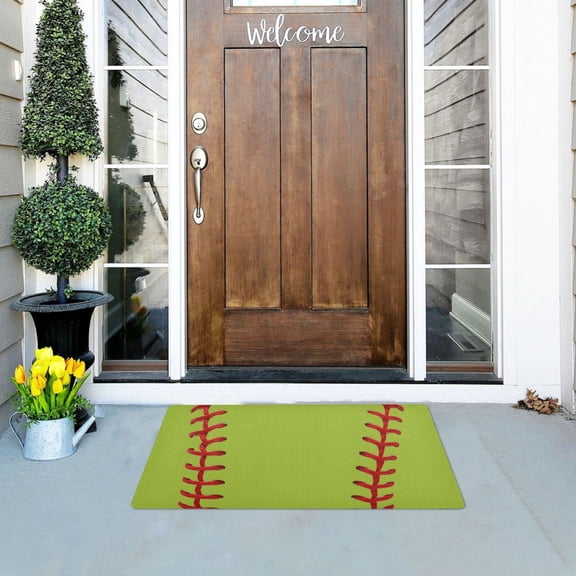 Baseball Close Up Doormats Welcome Mats Gate Pads Entryway Outdoor 32" x 20"