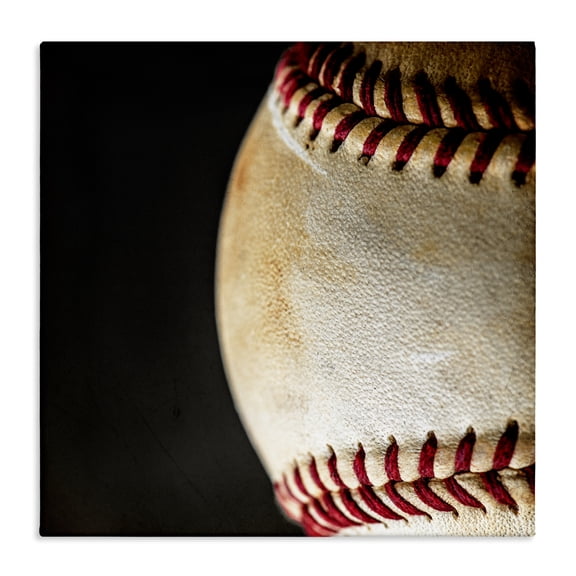 Stupell Industries Baseball Closeup On Black Canvas Wall Art, design by Kim Allen, 36 x 36