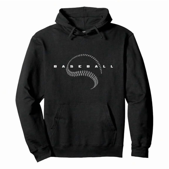 Baseball Clothing - Baseball Pullover HoodieMen's Metropolitan Wear Hoodie - Urban Noir Silhouette, TechBlend French Terry, From Café Couture To Midnight Rooftop Ready