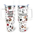 Baseball Coach Cup 40 oz Tumbler with Handle and Straw Lid Leak Proof