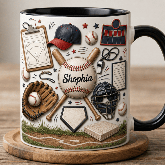 Baseball Coach Mug 2D Printed 3D Effect Personalized Coach Gift for Team Coach Appreciation