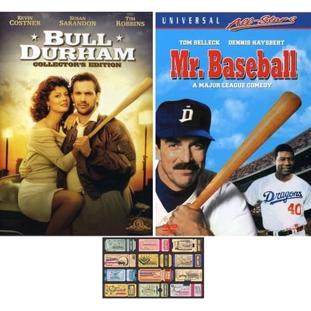 Baseball Comedy Double Feature Bull Durham & Mr Baseball 2 DVD Set Includes Baseball Art Card