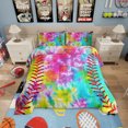 thumbnail image 1 of Baseball Comforter Softball Sports Game Comforter Set Girly Colorful Tie Dye Bedding Set Teens Men Baseball Gaming Quilt Set Rainbow Room Decor King Size for All Season, 1 of 6