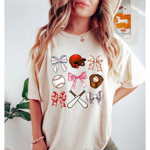Baseball Coquette Bows Shirt, Baseball Shirt, Baseball Mom Shirt, Coquette Bows Shirt, Baseball Sister Shirt Tshirt All Size S-5XL