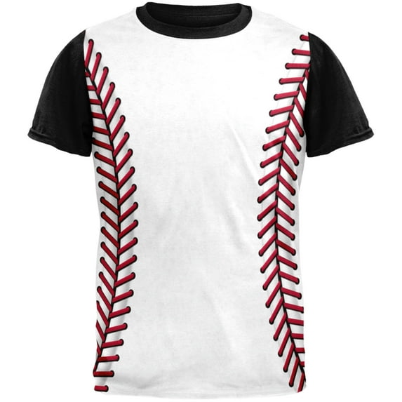Baseball Costume Adult Black Back T-Shirt - Medium