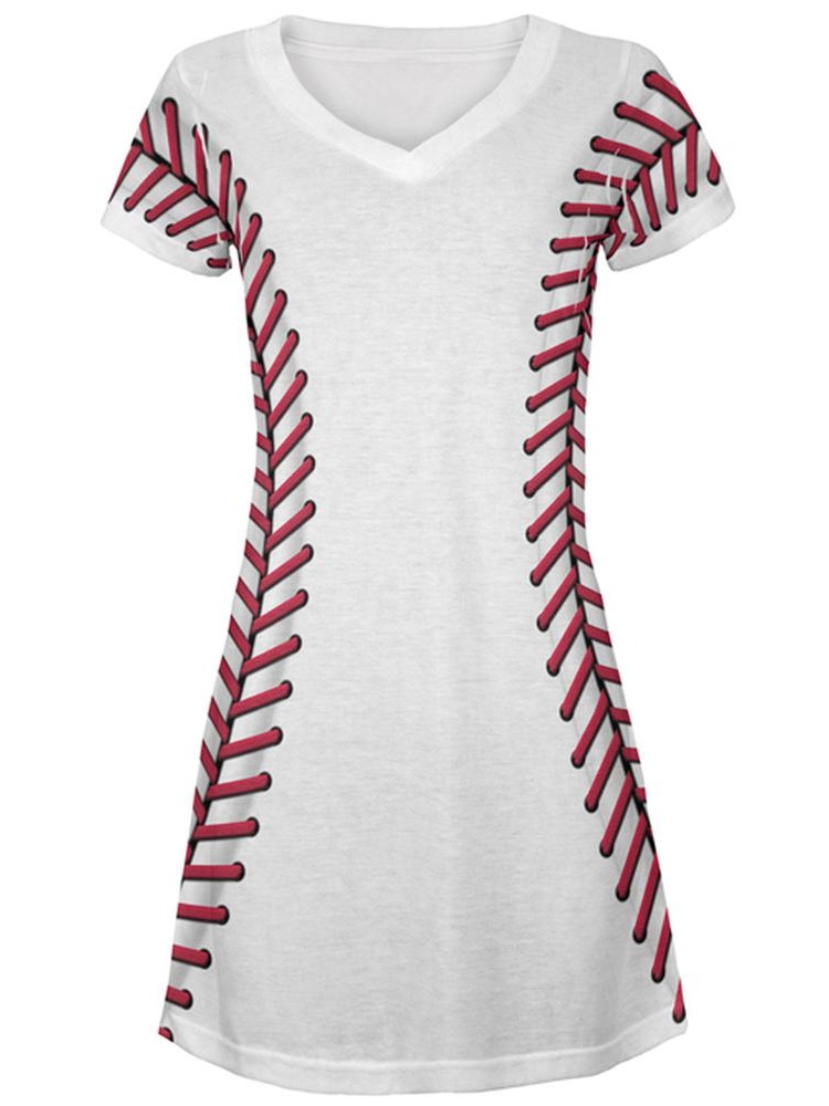 Baseball Costume All Over Juniors Beach CoverUp Dress