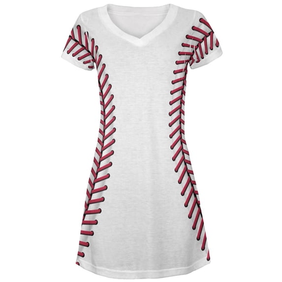 Baseball Costume All Over Juniors Beach Cover-Up Dress