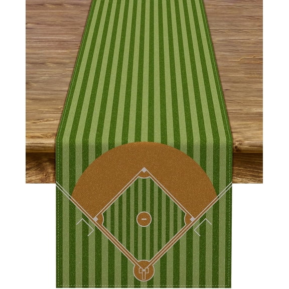 Baseball Court Table Runner Boy Baseball Themed Birthday Party Supply Baby Shower Home Kitchen Dining Room Decoration 72Inches Long