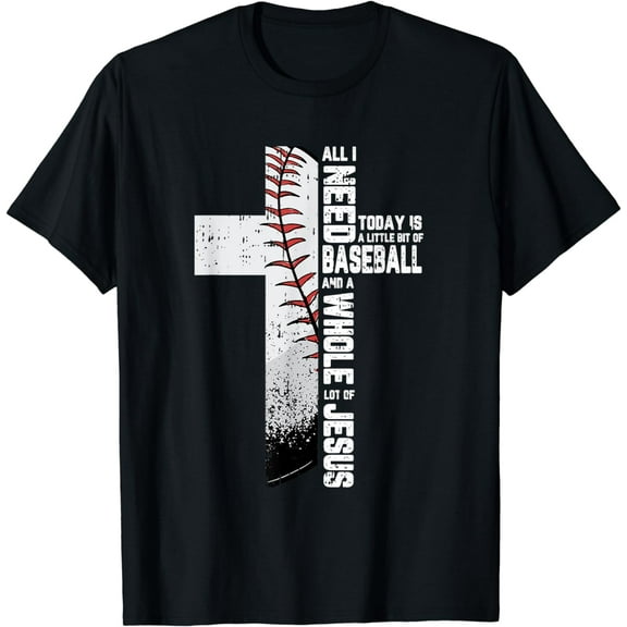 Baseball Cross Jesus Christian Quote Cool Sports Lover Gifts T-Shirt