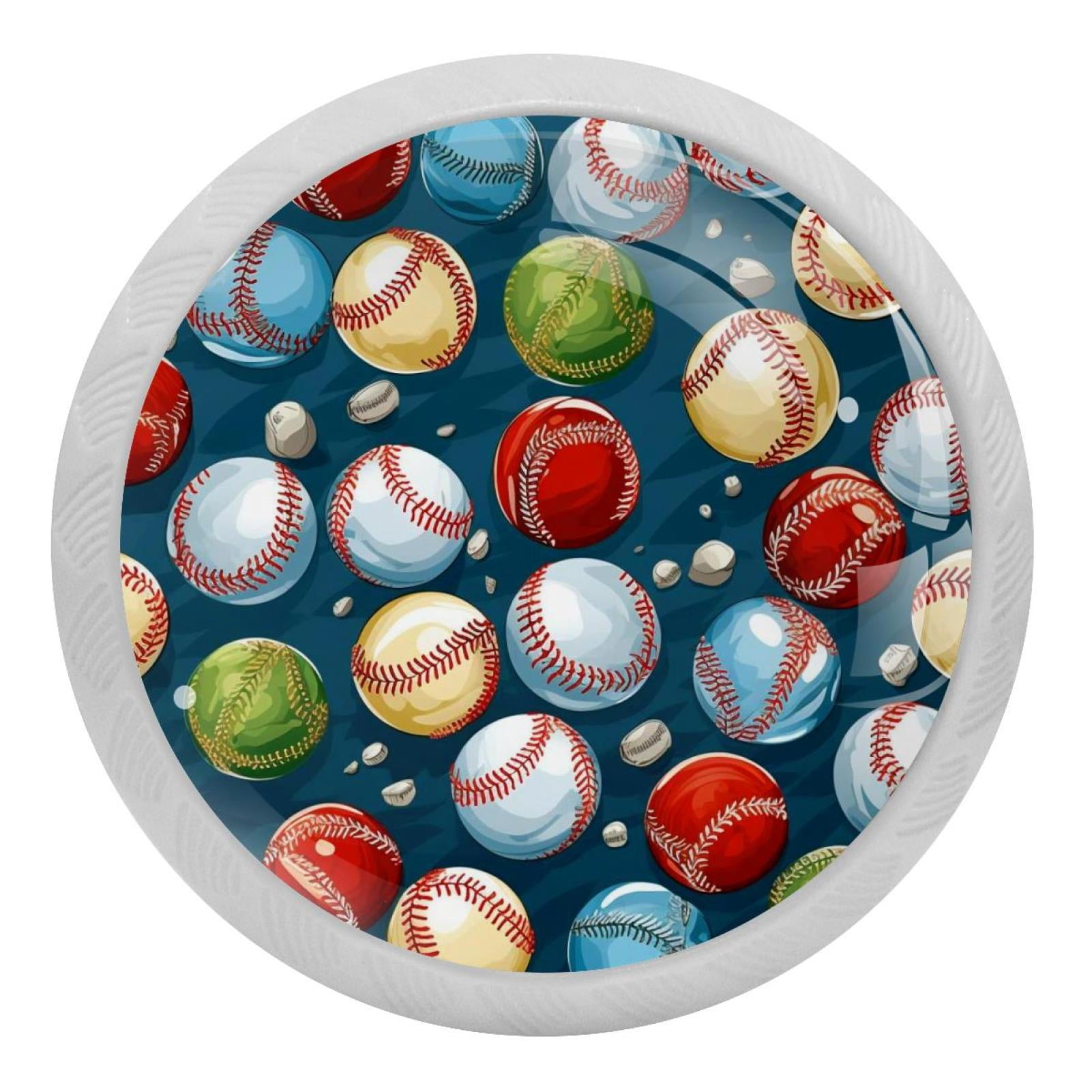 Baseball Crystal Glass Drawer Knob Pull Ergonomic 30mm Circle Glowing ...