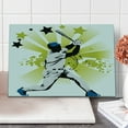 thumbnail image 1 of Baseball Cutting Board, Pitcher Hits the Ball Fast Stars All over the Bat Speed Strong Game Team Graphic, Decorative Tempered Glass Cutting and Serving Board, Large Size, White Green, by Ambesonne, 1 of 3