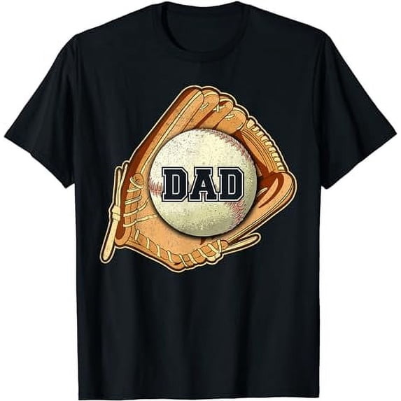 Baseball Dad Glove Funny Baseball Father's Day T-Shirt
