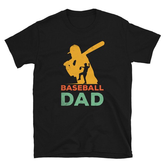 Baseball Dad Graphic Tee Vintage Baseball Father Shirt Retro Sports Fan Gift Design Unisex Cotton T-Shirt, Size S-5XL