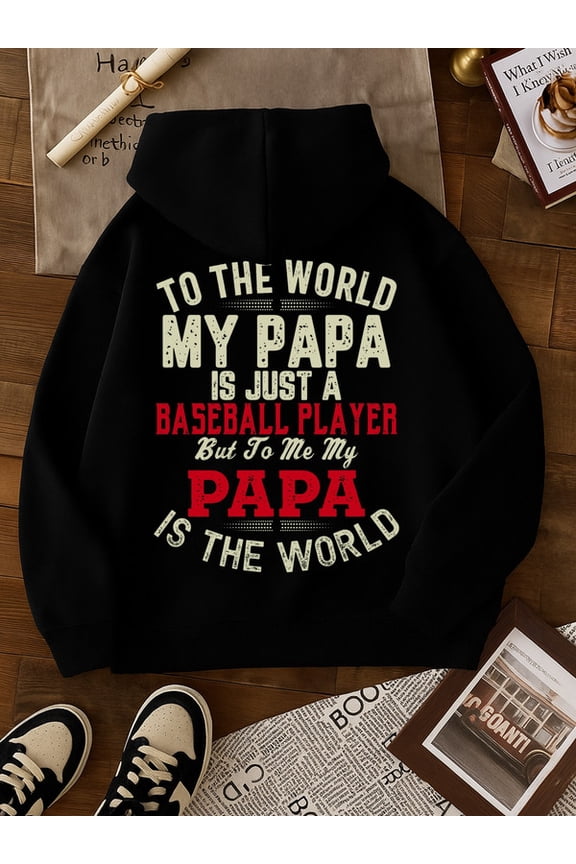 Baseball Dad Hoodie graphic hoodies Veteran men's sweater hoodie black Casual Classic Design Pullover Hooded Sweatshirt Streetwear For Winter Fall, As Gift army for dad Basic Unisex hoodie