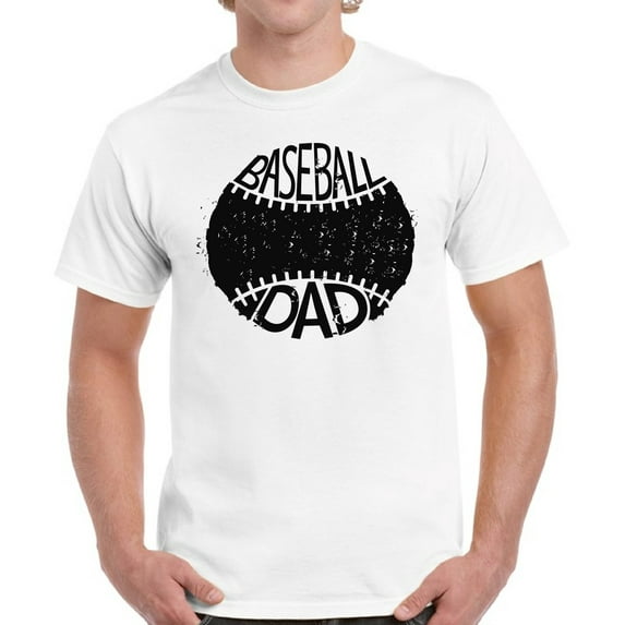 Baseball Dad Men T-Shirt Black Vintage Print - Father's Day Gift Mens Top - Graphic Tee