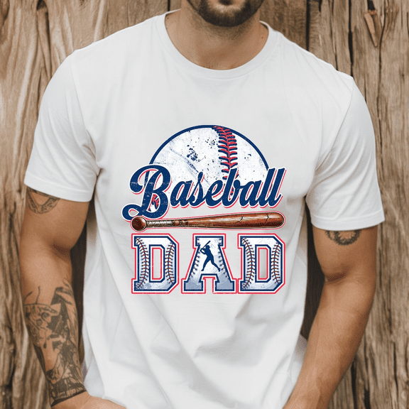 Baseball Dad Shirt Tshirt Gift for Father’s Day Sports Fan Apparel for Men