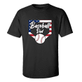 thumbnail image 1 of Baseball Dad Tee Patriotic American Flag Home Run Sports Unisex Adult Short Sleeve T-shirt-Black-xxl, 1 of 4