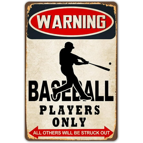 Baseball Decor Baseball Room Decor for Boys Baseball Gifts for Boys 8-12, Baseball Accessories for Boys Bedroom Decoration Vintage Metal Sign 8x12 inch