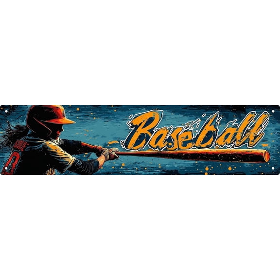 Baseball Decor Signs For Boys Room Metal Tin Sign Man Cave Novel Wall Decor Art Sports Enthusiast Fans Gift Baseball Theme Party Decorations Poster 4x16 In
