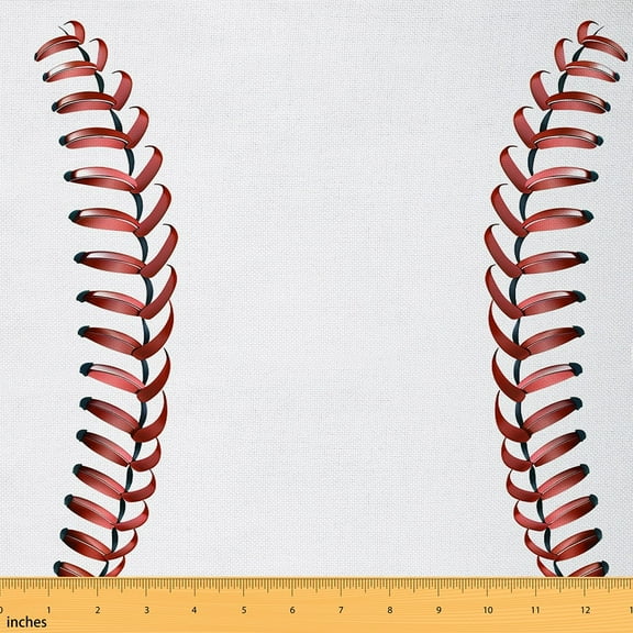 Baseball Decorative Fabric Baseball Themed Fabric By The Yard Teens,Sport Game Upholstery Fabric For Chairs Sofa Red White Fabric For Upholstery and Home Accents,3 Yard