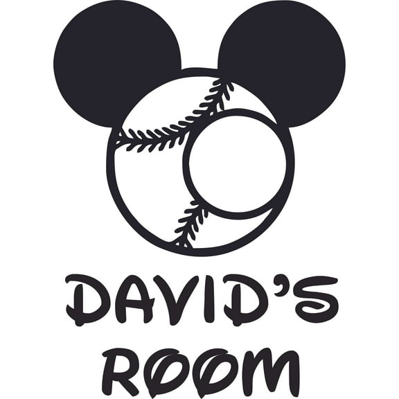 Baseball Design Customized Wall Art Vinyl Decal - Custom Vinyl Wall Art - Personalized Name - Baby Girls Boys Kids Bedroom Decal Room Wall Art Stickers Decoration Size (30x27 inch)