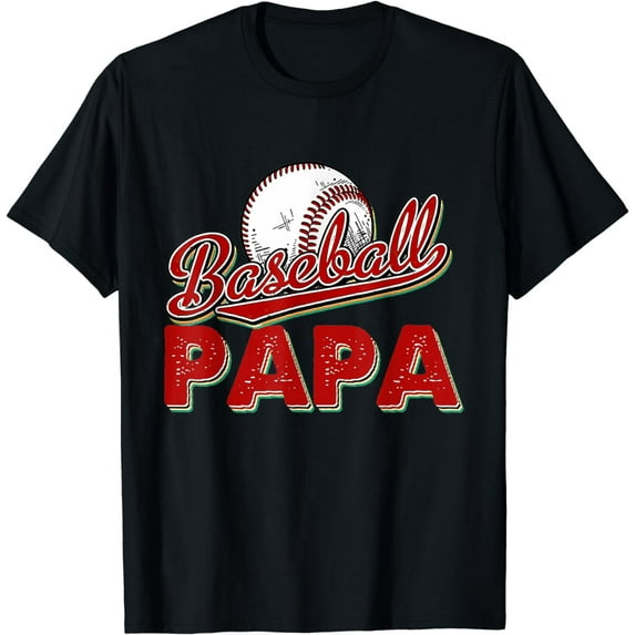 Baseball Design For Men Papa Flag Baseball Fathers Day T-Shirt