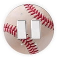 thumbnail image 1 of Baseball Design - Round Light Switch Plate Cover - Single Rocker, 1 of 1