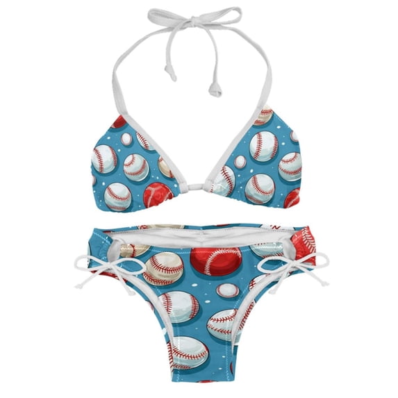 Baseball Detachable Sponge Adjustable Strap Bikini Set Two-Pack Swim Suits for WomenToolStrip with applicable scenes