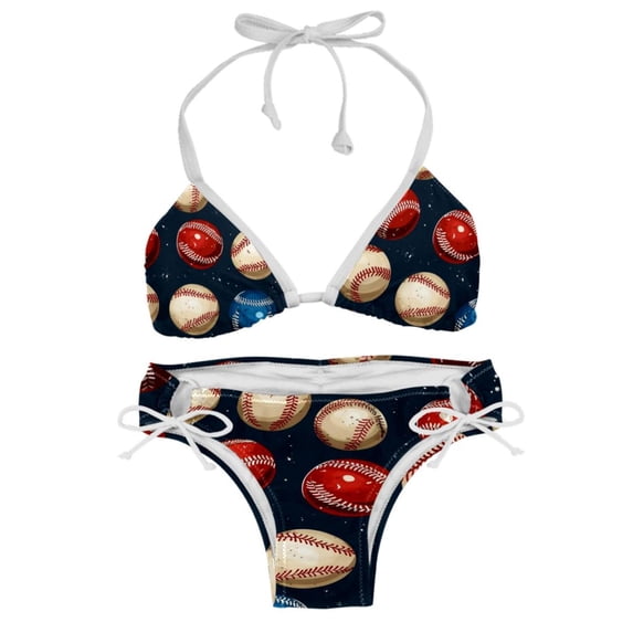 Baseball Detachable Sponge Adjustable Strap Bikini Set Two-Pack Swimsuit Women Bikini Sets