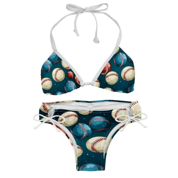 Baseball Detachable Sponge Adjustable Strap Bikini Set Two-Pack Swimsuit Women Bikini Sets