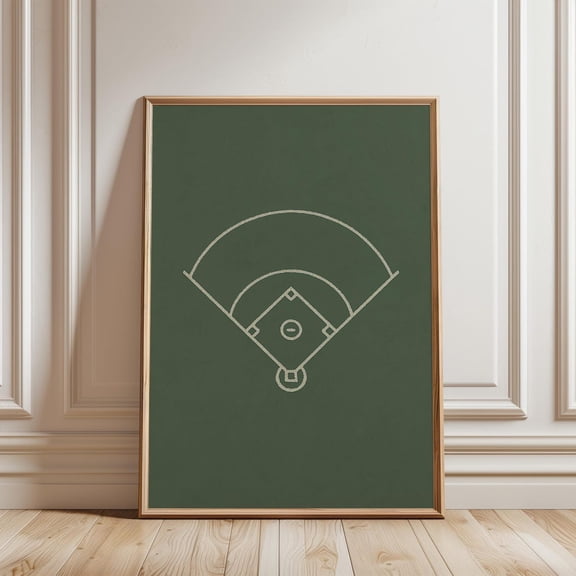 Baseball Diamond Print, Vintage Field Diagram Art, Unframed Paper Poster 8x10in