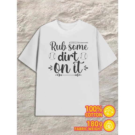 Baseball Dirt mens white 180G 100% Cotton Summer wear Vintage-inspired,comfortable fit Fashion Unisex Shirt Graphic tshirts Unique Design Unisex Shirt Cotton tshirts