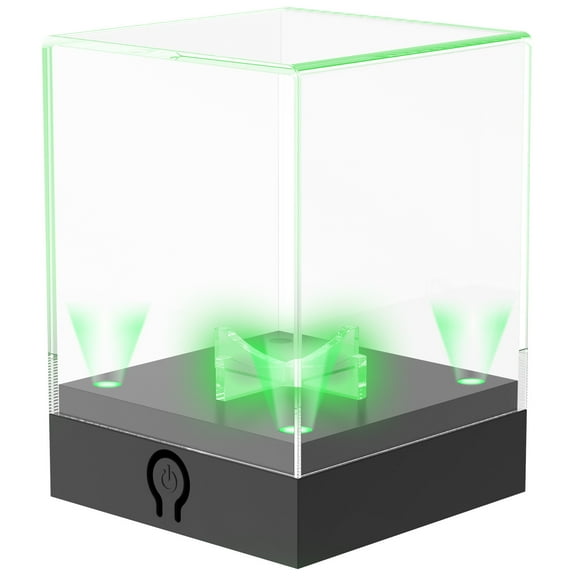 Baseball Display Case Acrylic Baseball Stand Box with LED Lights Adjustable Light Colour Baseball Holder Case Auto Recycling Colour Baseball Display Container Suitable for Home