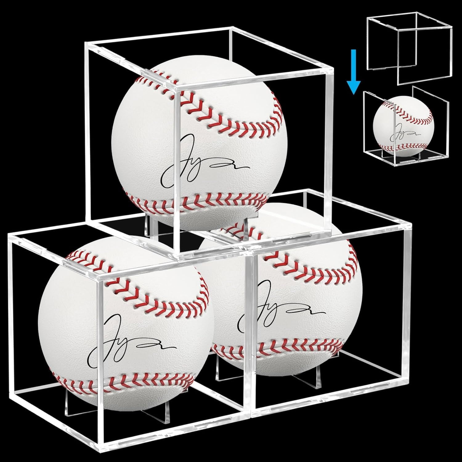 Baseball Display Case, UV Protected Baseball Holder Display Case for ...