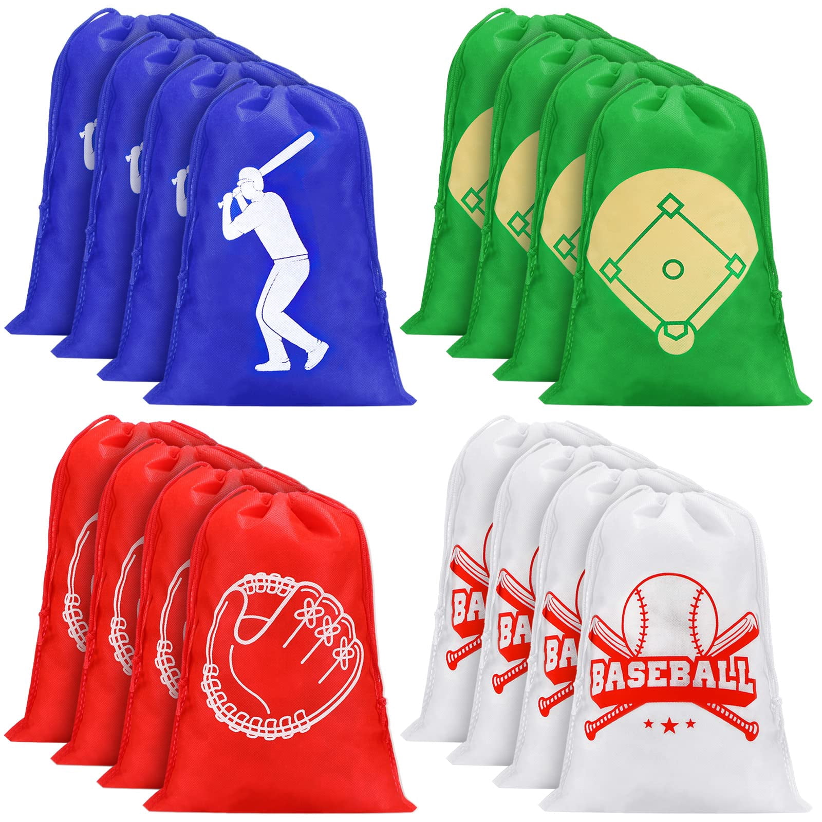 Baseball Drawstring Party Favor Bag for BSL1 Kid Baseball Bag Non Woven ...