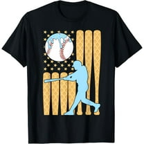 Baseball Drip Boys Batter Ice Cream American Flag T-Shirt100% cotton